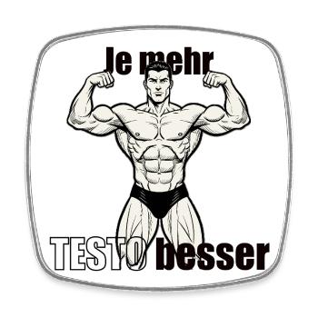 Muskelheld Kraftpose Druckdesign - Viereckiger Kühlschrankmagnet - Weiß - Vorne