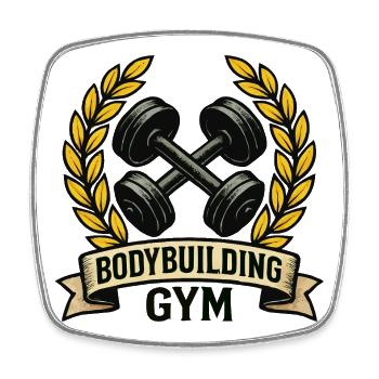 Krafttraining Gym Lorbeer Emblem - Viereckiger Kühlschrankmagnet - Weiß - Vorne