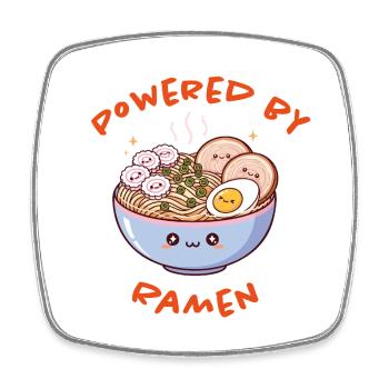 Kawaii Powered by Ramen - Square fridge magnet - white - Front
