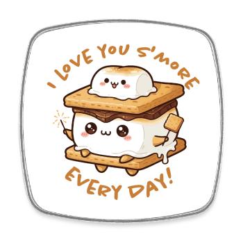 S'more Liebe Jeden Tag - Viereckiger Kühlschrankmagnet - Weiß - Vorne