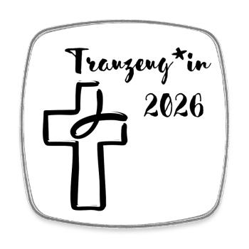 Trauzeuge 2026 gendergerecht Hochzeit Kreuz Fisch - Viereckiger Kühlschrankmagnet - Weiß - Vorne