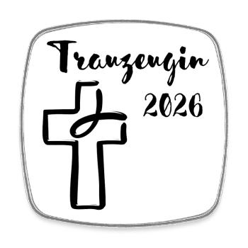 Maid of Honor 2026 Wedding Cross Fish - Square fridge magnet - white - Front