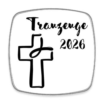 Trauzeuge 2026 Hochzeit christlich Kreuz Fisch - Viereckiger Kühlschrankmagnet - Weiß - Vorne