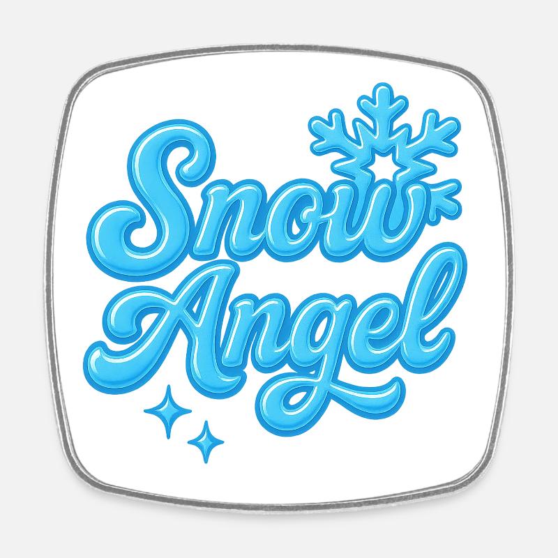 Snow Angle / Y2K Statement Design - Square fridge magnet - white