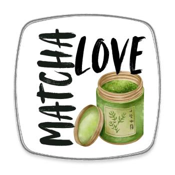 Matcha Love Matcha Latte Spruch Sprüche Geschenk - Viereckiger Kühlschrankmagnet - Weiß - Vorne