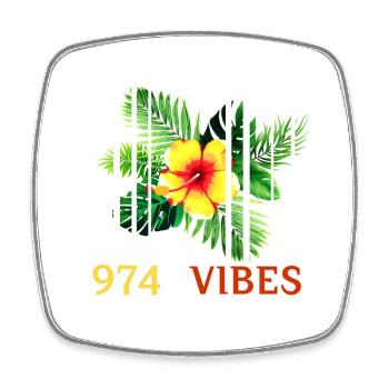 Tropical Hibiscus 974 Vibes - Square fridge magnet - white - Front