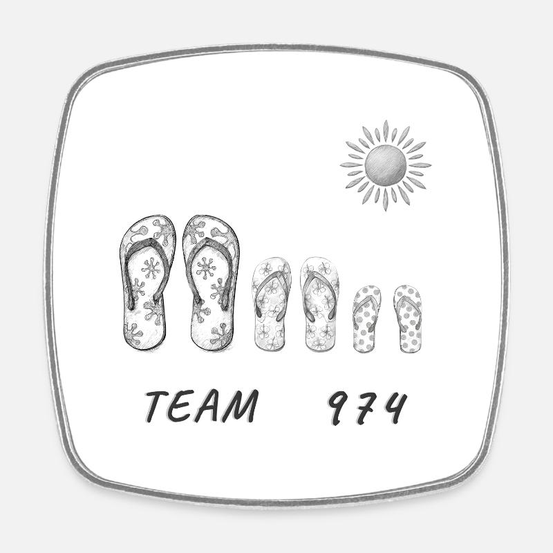 Team 974 Savates Soleil Graphic Drawing - Square fridge magnet - white