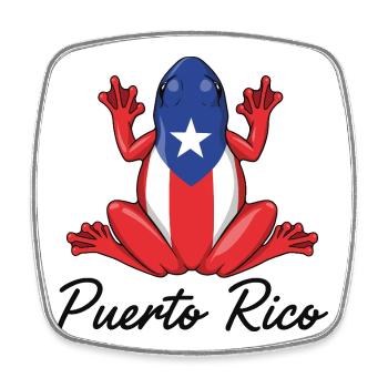 Puerto Rican Coqui Frog Puerto Rico - Square fridge magnet - white - Front