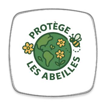 Protects Green Earth Bees - Square fridge magnet - white - Front