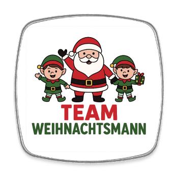 Team Weihnachtsmann Trio lustiges Cartoon Motiv - Viereckiger Kühlschrankmagnet - Weiß - Vorne