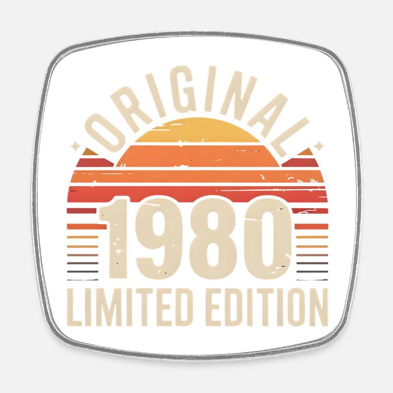 Original 1980 Limited Edition - Square fridge magnet - white