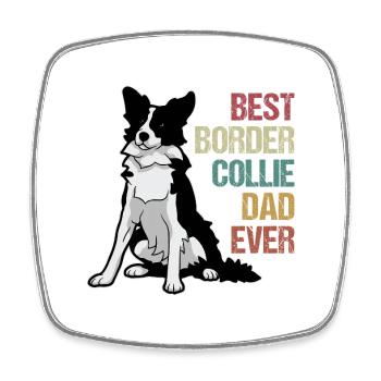 Border Collie Berger Chien Têtu Drôle Troupeau - Magnet carré - blanc - Devant
