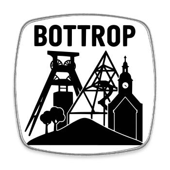 Bottrop Ruhr Area Landmark - Square fridge magnet - white - Front