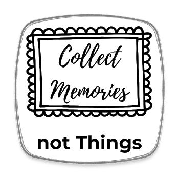 Collect Memories, not Things – Travel Shirt - Viereckiger Kühlschrankmagnet - Weiß - Vorne