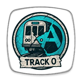 Track O Underground - Viereckiger Kühlschrankmagnet - Weiß - Vorne