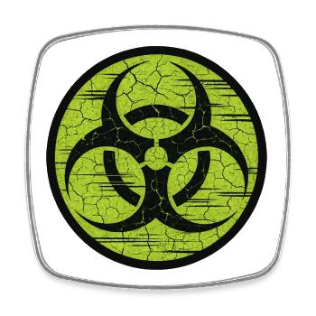 Unterirdische biologische Gefahr - Contamination Zombie - Viereckiger Kühlschrankmagnet - Weiß - Vorne