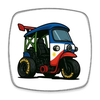 Philippinen Street Legend - Viereckiger Kühlschrankmagnet - Weiß - Vorne