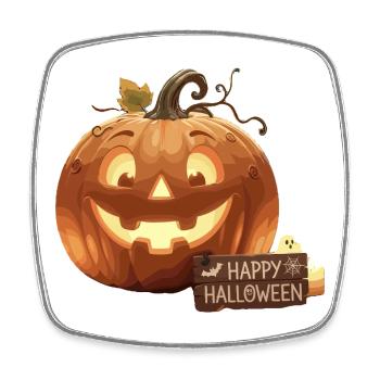 Joyeux Halloween Citrouille - Magnet carré - blanc - Devant