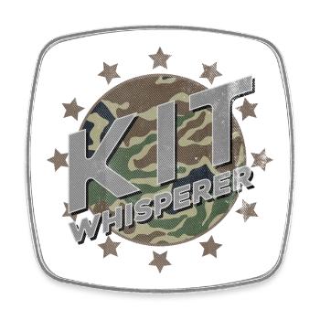 Maquette Whisperer Camo Stars - Magnet carré - blanc - Devant