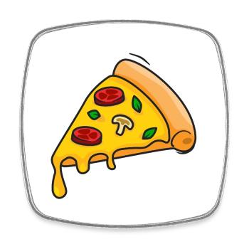 Tranche de pizza colorée dessin animé - Magnet carré - blanc - Devant