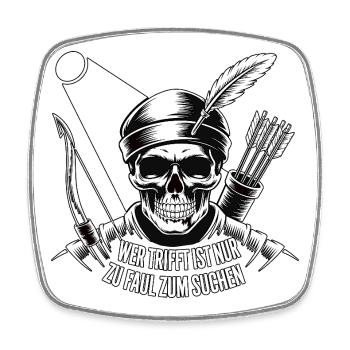 Conception de tir à l’arc pour les archers et les parcours - Magnet carré - blanc - Devant
