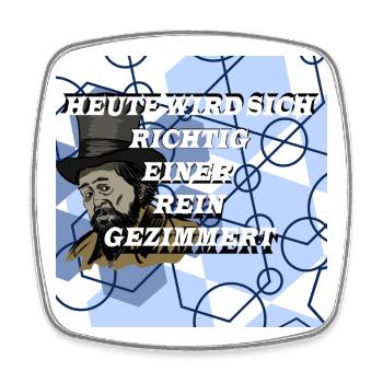Historical Man in Geometry Pattern - Square fridge magnet - white - Front