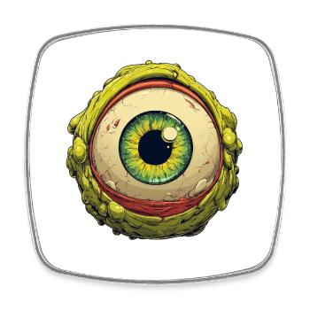 Alien Eye Orb Verdant Gaze - Square fridge magnet - white - Front