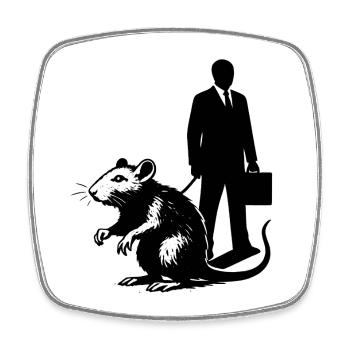 Rat as a pet - Square fridge magnet - white - Front