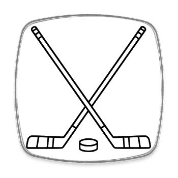Art du hockey énergique -Hockey - Magnet carré - blanc - Devant