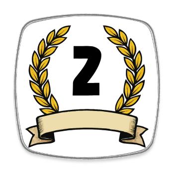 Lorbeerkranz Emblem Banner 2 - Viereckiger Kühlschrankmagnet - Weiß - Vorne