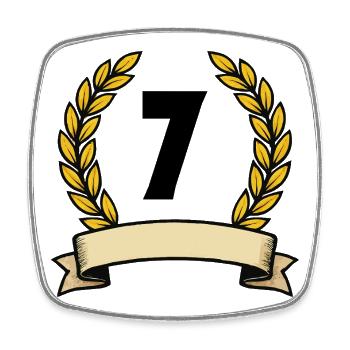 Golden laurel wreath number 7 - Square fridge magnet - white - Front