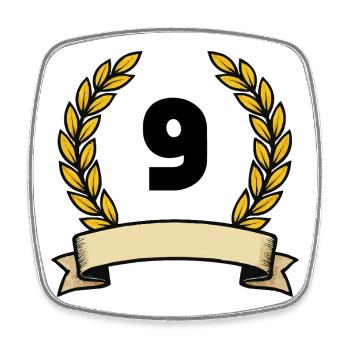 Golden Laurel Wreath 9 - Square fridge magnet - white - Front