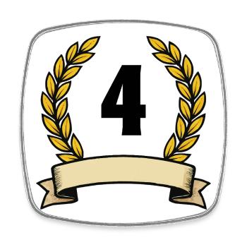 Golden Laurel Wreath 4 - Square fridge magnet - white - Front