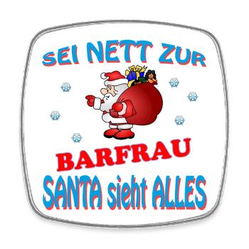 SANTA BARFRAU - Viereckiger Kühlschrankmagnet - Weiß - Vorne