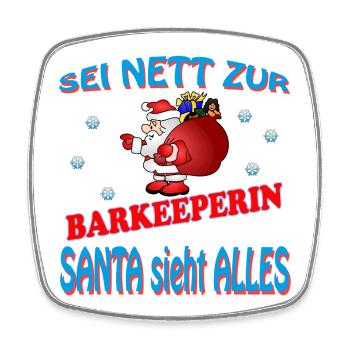 SANTA BARKEEPERIN - Viereckiger Kühlschrankmagnet - Weiß - Vorne