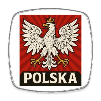 Pologne Polska aigle drapeau drapeau épique cadeau - Magnet carré - blanc - Devant