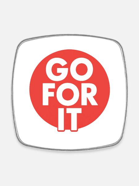 Go For It Typo - Square fridge magnet - white