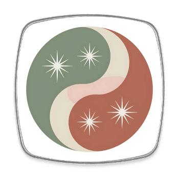 Yin Yang - Inner Balance - Square fridge magnet - white - Front