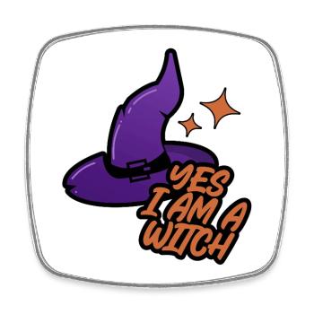 Hexenhut – Yes I Am a Witch - Square fridge magnet - white - Front