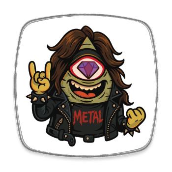 Valueminati Metalhead – Fort, plus dur, métal ! - Magnet carré - blanc - Devant
