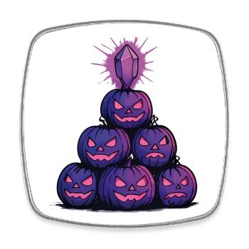 Fantôme d’Halloween automnal - Magnet carré - blanc - Devant