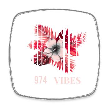 Vibes Tropiques 974 - Square fridge magnet - white - Front