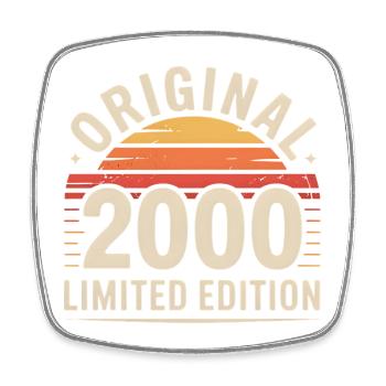 Original 2000 Edition Retro Sun - Square fridge magnet - white - Front
