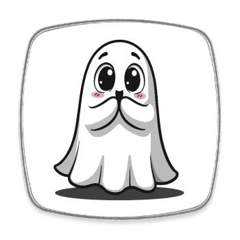 Halloween Süsser Geist - Viereckiger Kühlschrankmagnet - Weiß - Vorne