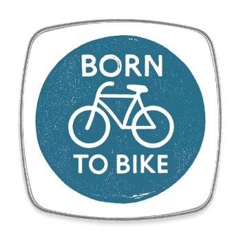 Born to Bike - Fahrrad - Viereckiger Kühlschrankmagnet - Weiß - Vorne