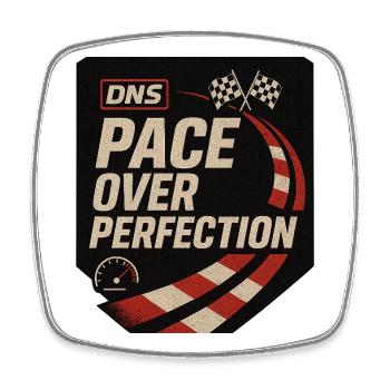 DNS Pace Over Perfection - Square fridge magnet - white - Front