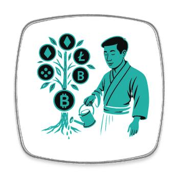 Satoshi Tree Roots of the Bitcoin Crypto Revolution - Square fridge magnet - white - Front