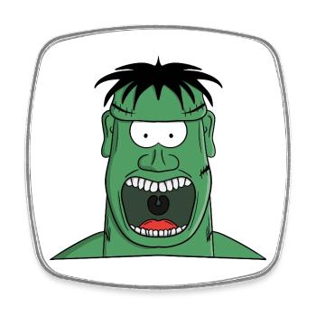 Screaming monstrous creature - Square fridge magnet - white - Front
