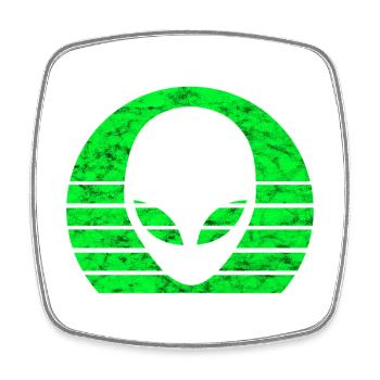 Alien Head Face Alien Retro Vintage - Square fridge magnet - white - Front