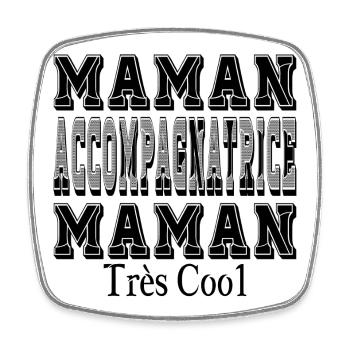 Begleitende Mama Sehr coole Mama - Viereckiger Kühlschrankmagnet - Weiß - Vorne